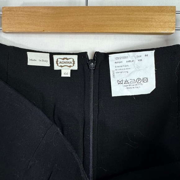 Agnona Dresses & Skirts - Vintage Agnona Black Wool Blend Pencil Skirt Made in Italy sz 44 Italy 8 US
